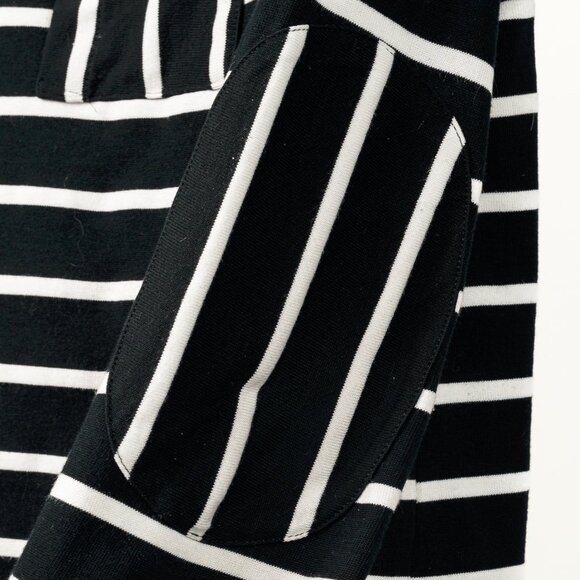 Band of Outsiders Black & White Striped Cotton 3/4-Sleeve T-Shirt - Picture 7 of 10